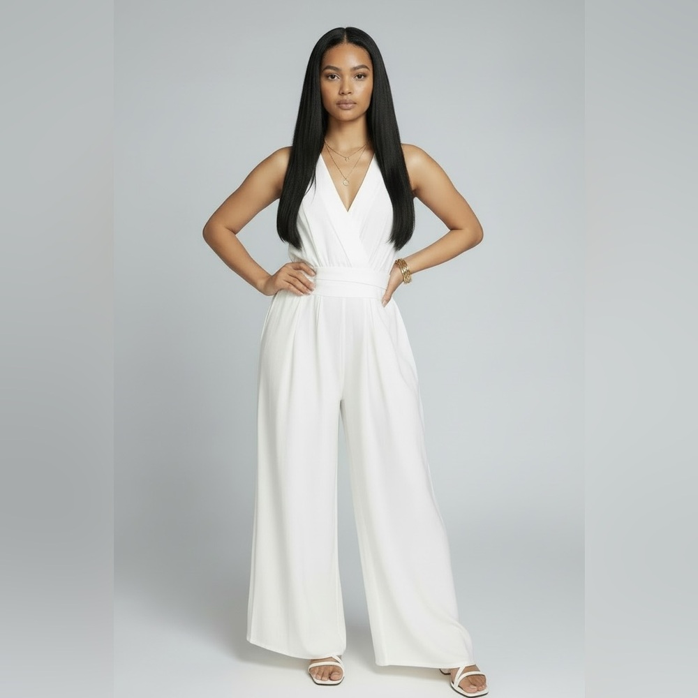 Elegant White Jumpsuit - Picture 2 of 6